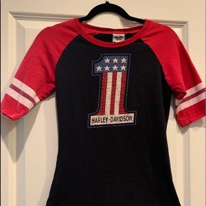 Cute Harley Davidson T-shirt with rhinestones